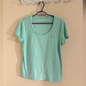 Tommy Hilfiger aqua scoop neck tee size XL